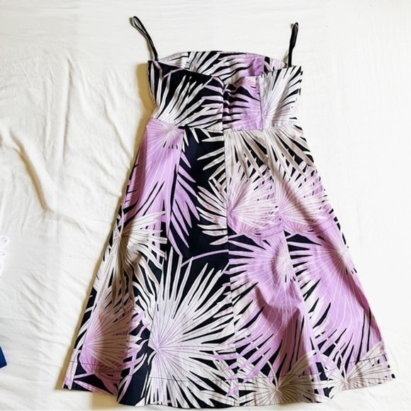 Gap Stretch Women’s Strapless Black and Pink Patterned Dress - Picture 3 of 4